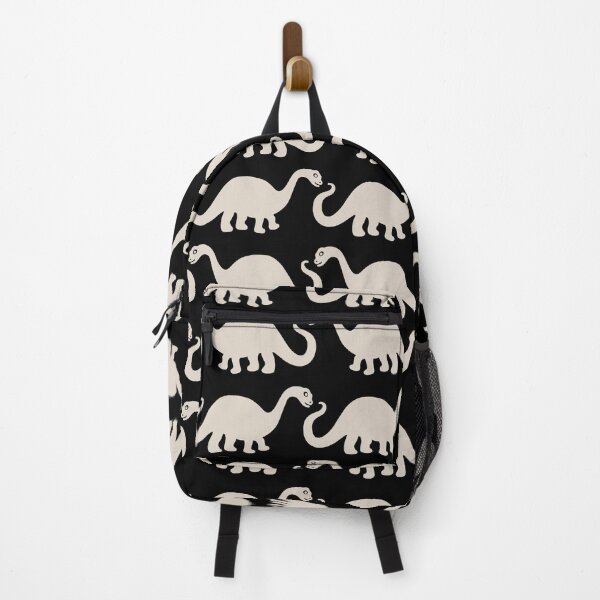 Item preview, Brontosaurus Dinosaur March Pattern 124 Black and Linen White designed and sold by tonymagnerart.