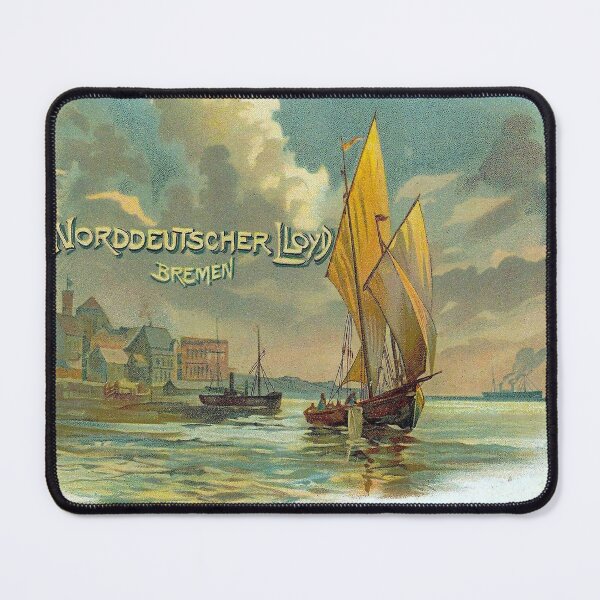 Item preview, NORDDEUTSCHER LLOYD : Vintage S.S. Bremen Steam and Sail Ship in Background Print designed and sold by posterbobs.