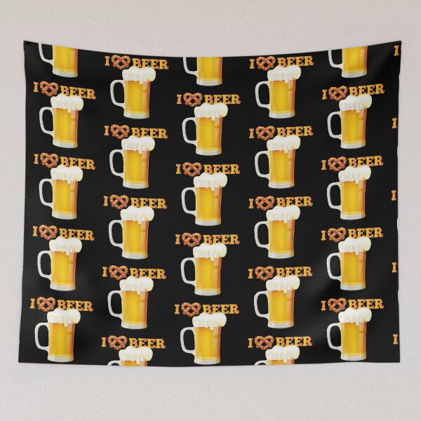 Item preview, I (Heart Pretzel) BEER! (Single Mug on Black) designed and sold by PawsitiveMum.