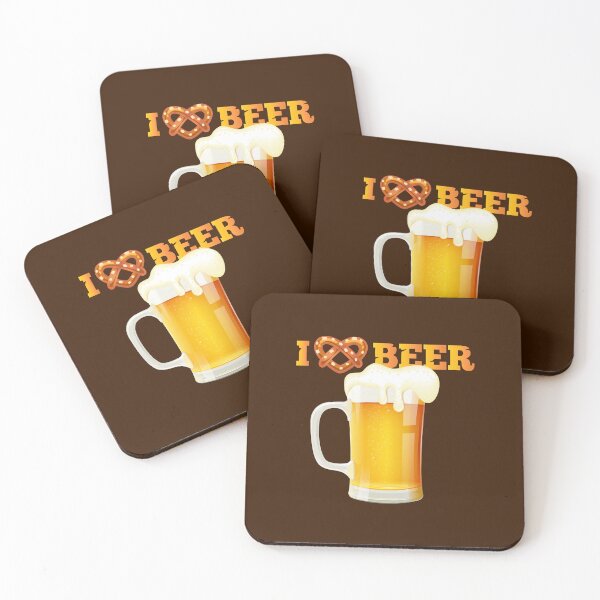 Item preview, I (Heart Pretzel) BEER! (Single Mug on Brown) designed and sold by PawsitiveMum.