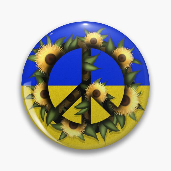 Item preview, Peace symbol with sunflowers - Together for Ukraine designed and sold by Milamara.