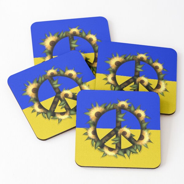 Item preview, Peace symbol with sunflowers - Together for Ukraine designed and sold by Milamara.