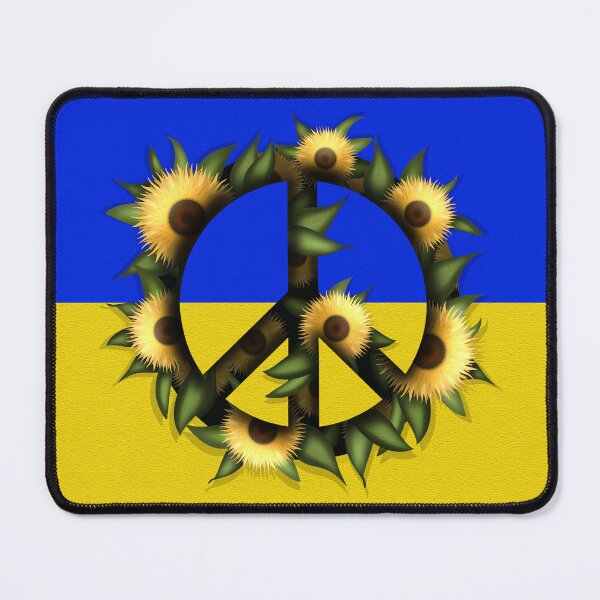 Item preview, Peace symbol with sunflowers - Together for Ukraine designed and sold by Milamara.