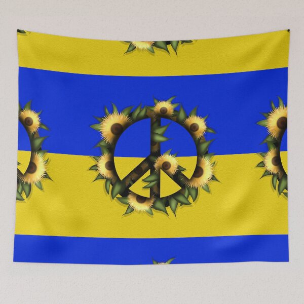 Item preview, Peace symbol with sunflowers - Together for Ukraine designed and sold by Milamara.