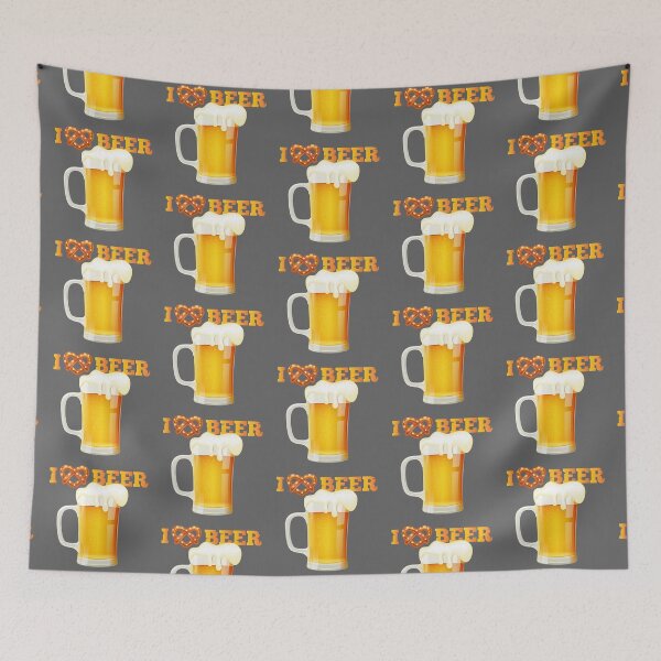 Item preview, I (Heart Pretzel) BEER! (Single Mug on Grey) designed and sold by PawsitiveMum.