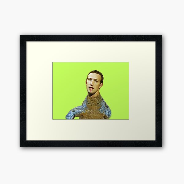 Mark Zuckerberg Surfing Sunscreen Meme Mounted Print for Sale by