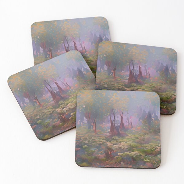 Item preview, Fog Mist - Painting of Trees - Painting of Foggy Forest designed and sold by CattlettArt.