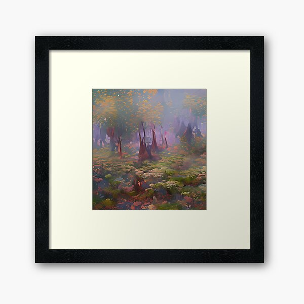 Item preview, Fog Mist - Painting of Trees - Painting of Foggy Forest designed and sold by CattlettArt.