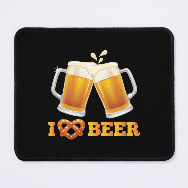 Item preview, I (Heart Pretzel) BEER! (on Black) designed and sold by PawsitiveMum.