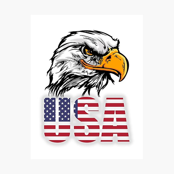 Item preview, American Eagle with the letters USA colored with the stars and stripes designed and sold by AmericaFreedom.