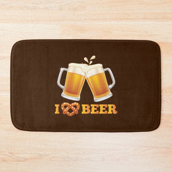 Item preview, I (Heart Pretzel) BEER! (on Brown) designed and sold by PawsitiveMum.