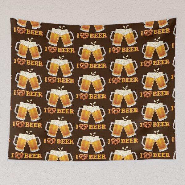Item preview, I (Heart Pretzel) BEER! (on Brown) designed and sold by PawsitiveMum.