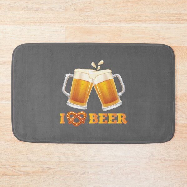 Item preview, I (Heart Pretzel) BEER! (on Grey) designed and sold by PawsitiveMum.