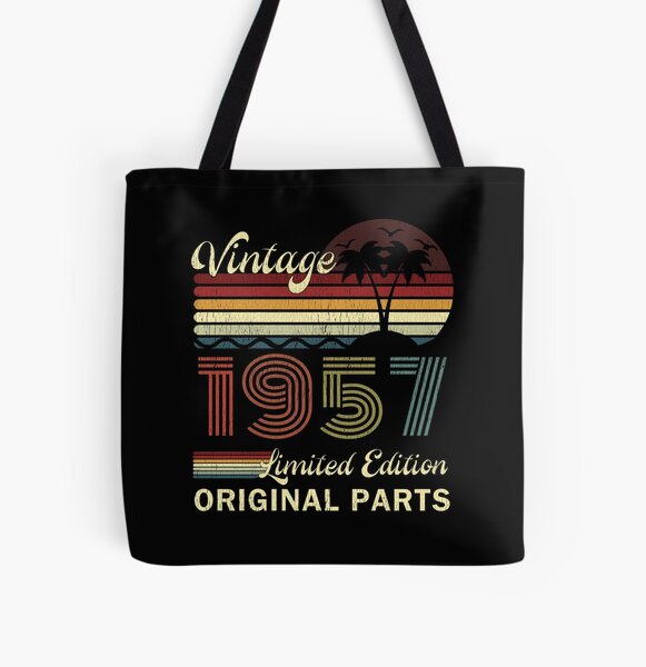 66th Birthday Gift Tote Shopping Cotton Fun Bag Vintage 1953 All Original Parts 
