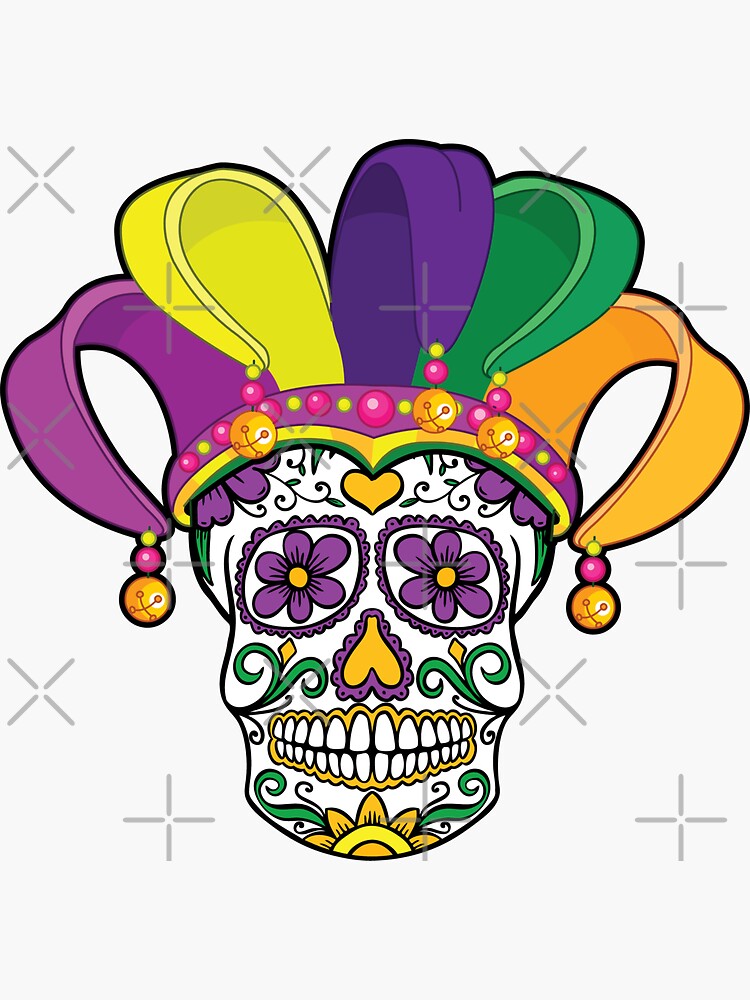 mardi gras sugar skull