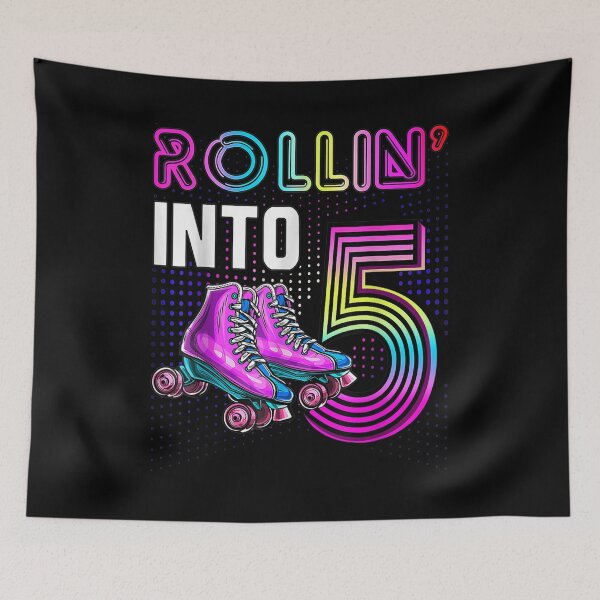 Item preview, Rollin' Into 5 Roller Skating Rink 5th Birthday Party Girls  designed and sold by brita797.