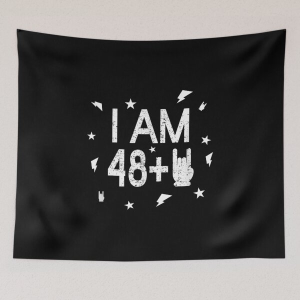 Item preview, 50 Birthday I Am 48 2 Rock And Metal Musik Metal Sign Horn  designed and sold by brita797.