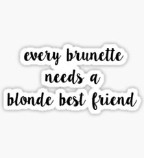 brunette and blonde best friend sticker Sticker