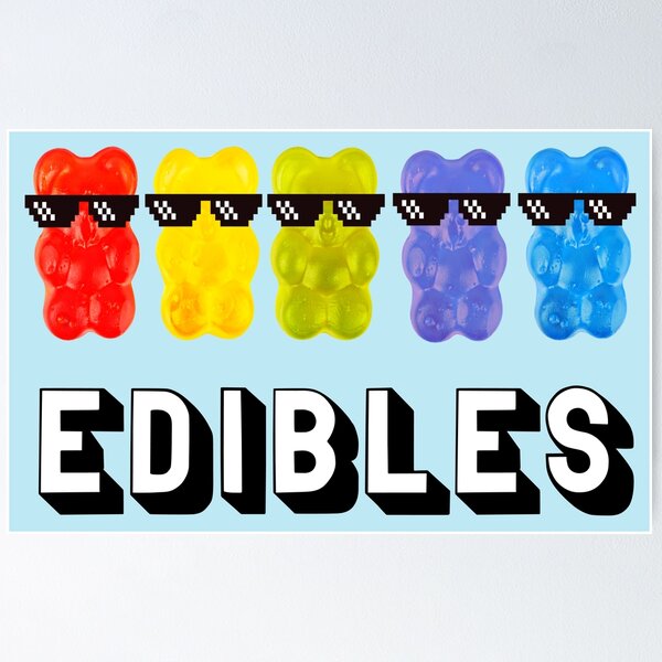 Item preview, Rainbow Edibles Gummy Bear THC/Weed/Cannabis/Pot/Marijuana Design for Stoners and 420 Lovers designed and sold by SteamParliament.