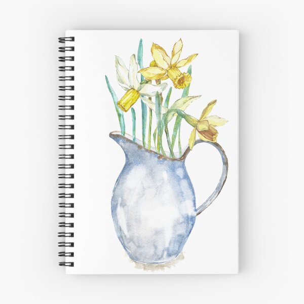Item preview, Spring flowers narcissus in enamel jug designed and sold by Ann Astro.