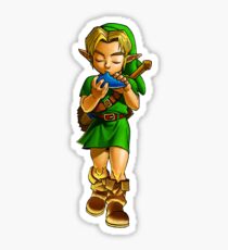 Child link playing the Ocarina of Time Sticker