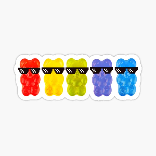 Item preview, Rainbow Edibles Gummy Bear with Sunglasses THC/Weed/Cannabis/Pot/Marijuana Design for Stoners and 420 Lovers designed and sold by SteamParliament.