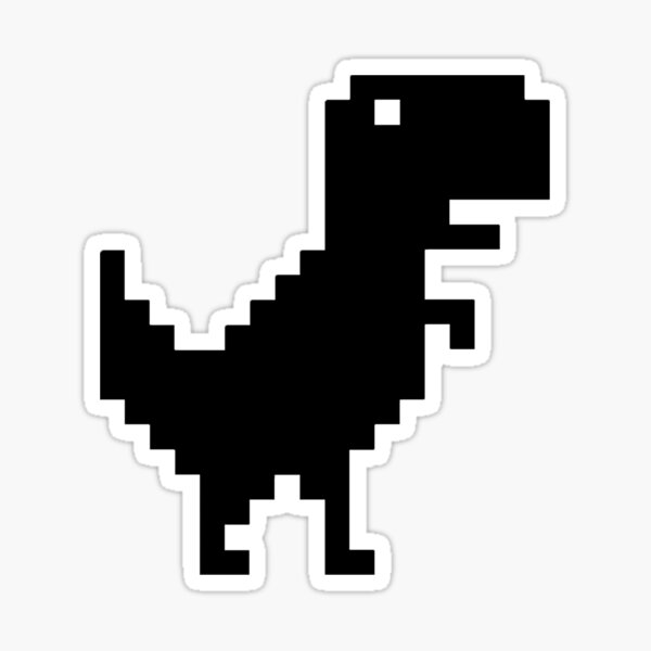 Pixel T-Rex (Black) Sticker