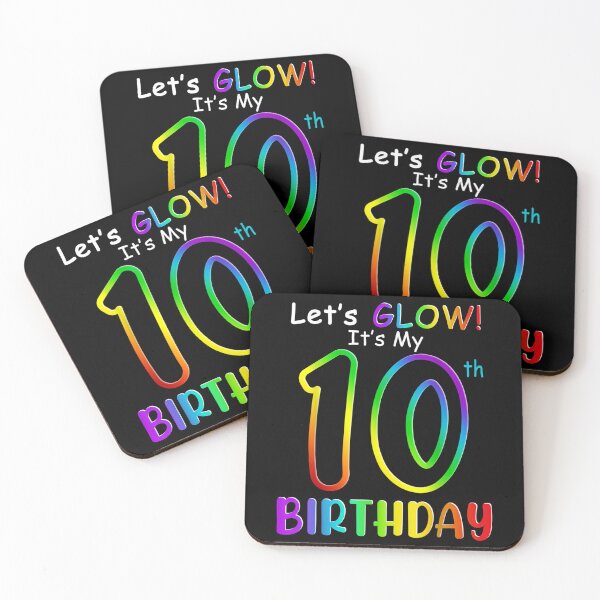 Item preview, Cute Let's Glow It's My 10th Birthday Rainbow Women Girls  designed and sold by amyadt77.