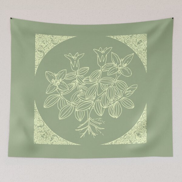 Item preview, Flowers within a Circle Sage Green designed and sold by Smart-Arts.