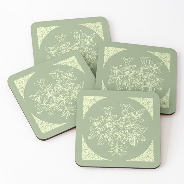 Item preview, Flowers within a Circle Sage Green designed and sold by Smart-Arts.