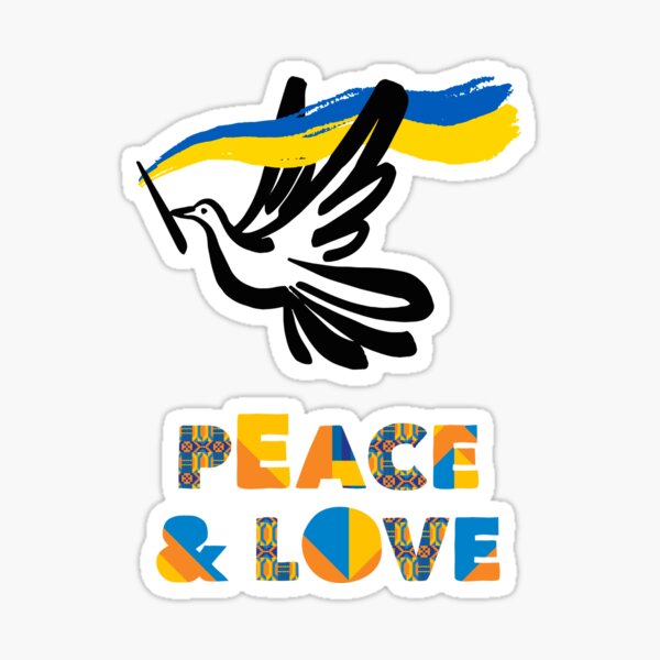 Peace & Love - Stand with Ukraine Sticker