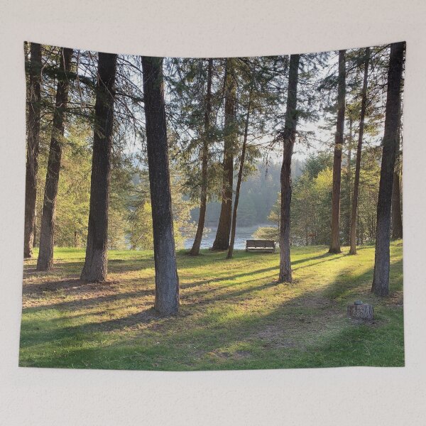 Item preview, Peaceful Morning By The River in Thompson Falls, Montana designed and sold by Losthorsedesign.