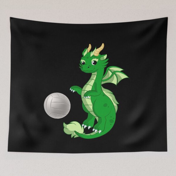 Item preview, Dragon Playing Volleyball ,Funny Good Dragon Volleyball Lovers Green Design designed and sold by pedrored369.