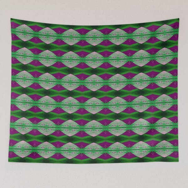 Item preview, UFO over mountain in Magenta and green designed and sold by Mary Egan.