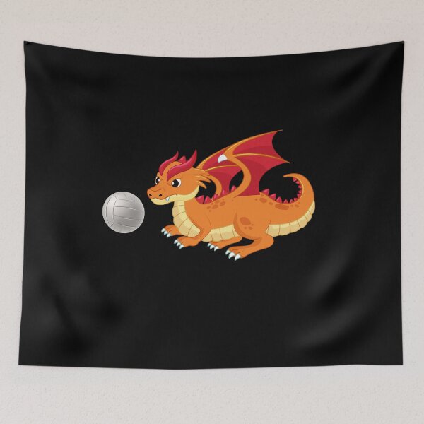 Item preview, Dragon Playing Volleyball ,Funny Good Dragon Volleyball Lovers Orange Design designed and sold by pedrored369.