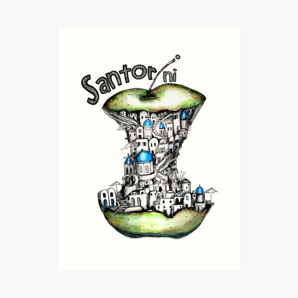 Santorini keeps the doctor away Art Print