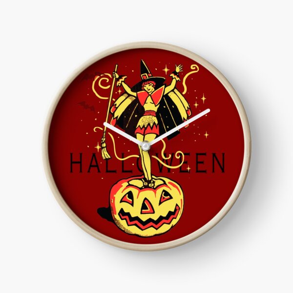 Halloween Witch Girl (vintage) Clock