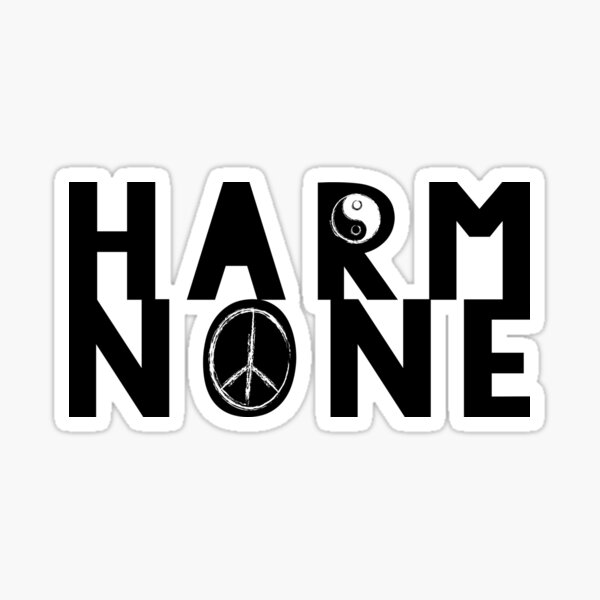 Harm None, Peace and Balance Sticker