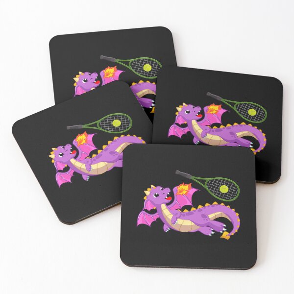 Item preview, Dragon Playing Tennis ,Funny Good Dragon Tennis Lovers Purple Design designed and sold by pedrored369.