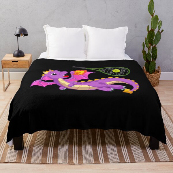 Item preview, Dragon Playing Tennis ,Funny Good Dragon Tennis Lovers Purple Design designed and sold by pedrored369.