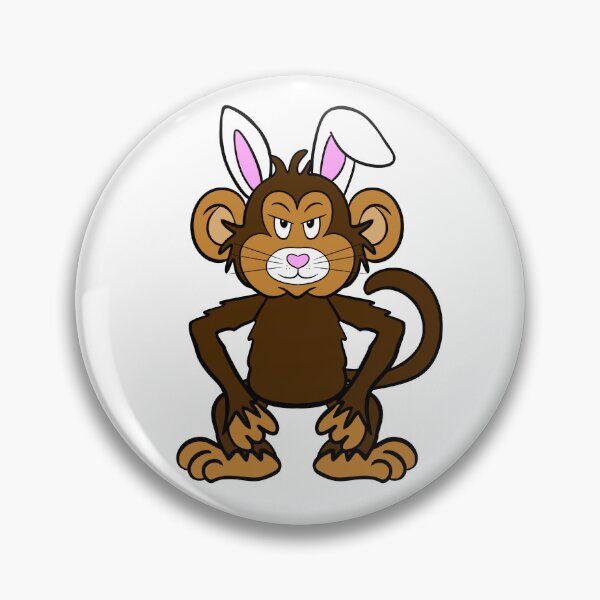 Item preview, Monkey Easter Bunny Cartoon designed and sold by SparkyMae.