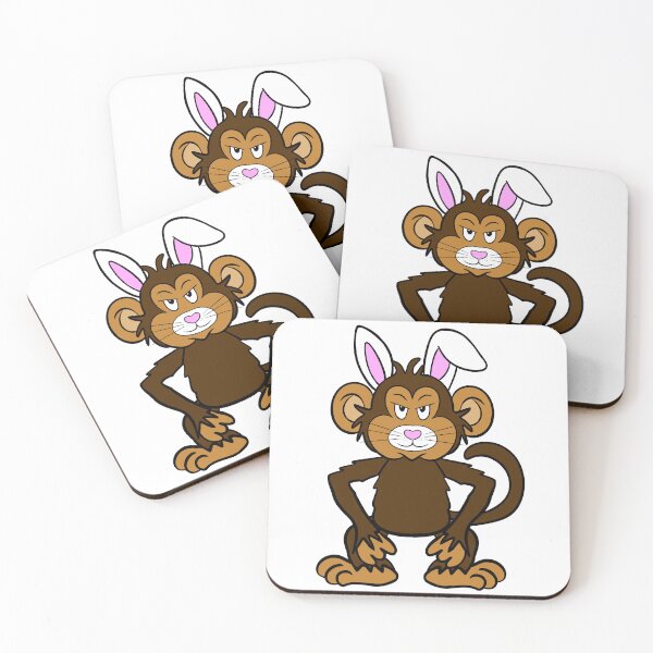 Item preview, Monkey Easter Bunny Cartoon designed and sold by SparkyMae.