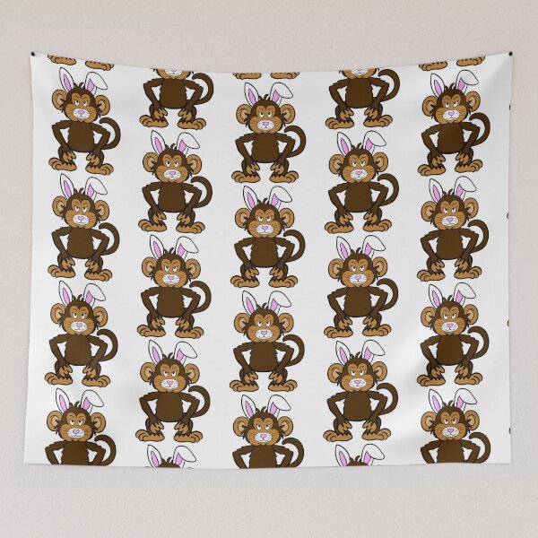 Item preview, Monkey Easter Bunny Cartoon designed and sold by SparkyMae.