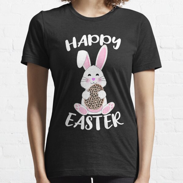 Happy Easter Bunny Leopard print Easter egg Bunny kids adult Essential T-Shirt