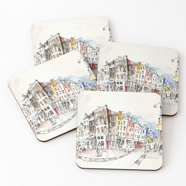 Item preview, Amsterdam Street Watercolor Sketch Painting designed and sold by TeeBruh.