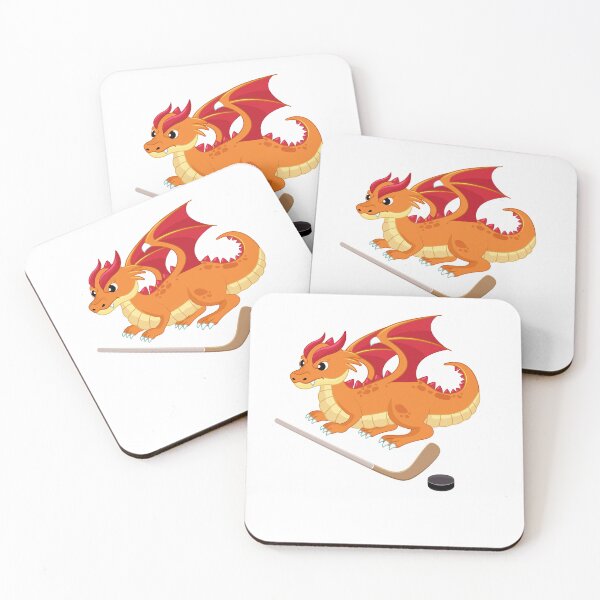 Item preview, Dragon Playing Hockey ,Funny Good Dragon Hockey Lovers Orange Design designed and sold by pedrored369.