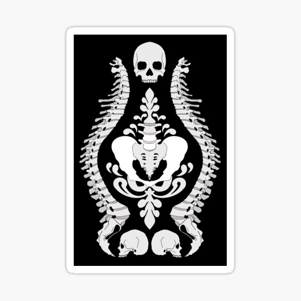 Damask Inspired Spines and Skulls Sticker