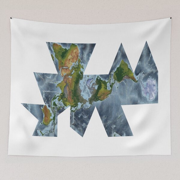 Item preview, Fuller projection - World Map showing land and oceans designed and sold by ThinkAboutMaps.