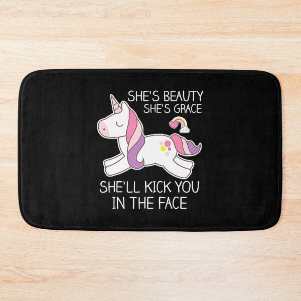 Item preview, She's Beauty She's Grace She'll Kick You In The Face Funny Unicorn designed and sold by douglasgary019.