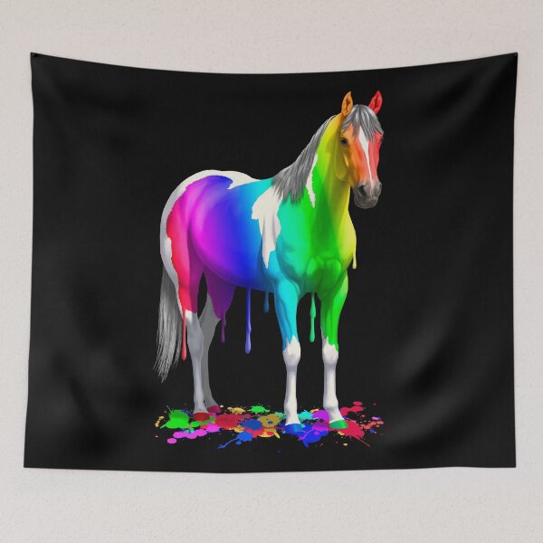 Item preview, Colorful Rainbow Wet Paint Horse designed and sold by csforest.